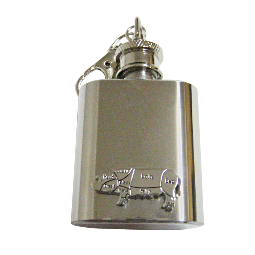 Pork Butchers Cut Keychain Flask